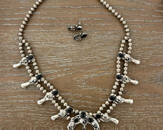 Signed Sterling native squash blossom