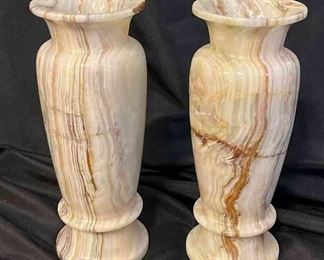 L211 Pair of 10 Marble Vases