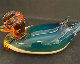 T015 Glass Art Duck