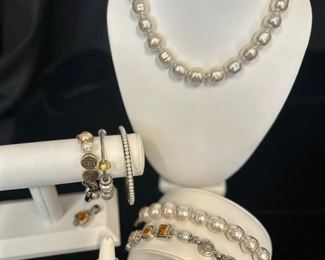 T074 Majorica 1980 Costume Pearl Set And More