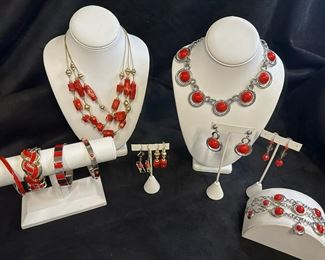 T089 Red Gold And Silver Tone Jewelry