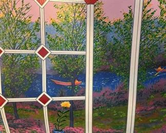 T208 Patio Sur Riviere Serigraph by Fanch Ledan