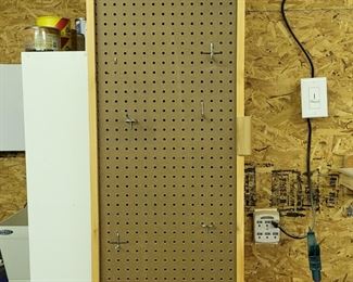 small wall mount peg board cabinet