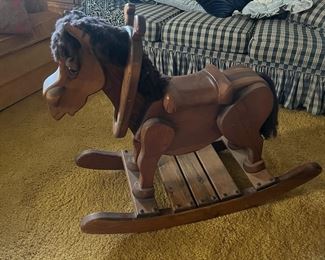 Wooden child’s rocking horse. 