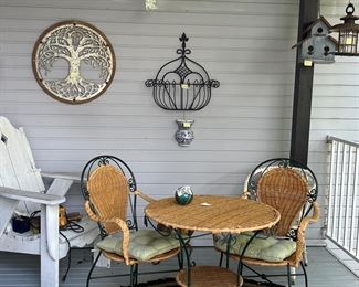 Outdoor furniture  and hanging decorations , birdhouse 