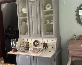 Secretary hutch with clock