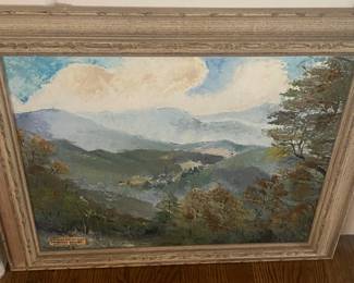 DuChateau Oil on Canvas "Blue Ridge Parkway View Hominy Valley"