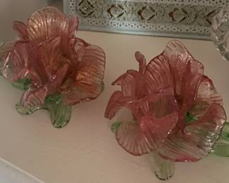 Pair of Glass Roses