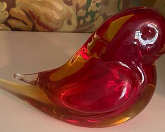 Amberina Glass Bird