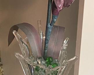 Stretch Vase with Pottery Flower