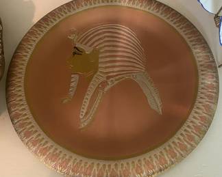 Egyptian Copper and Brass Wall Plaque