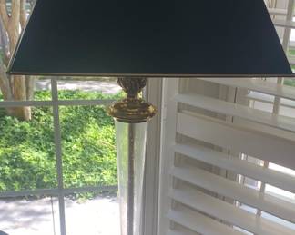 Decorative Arts Brass and Glass Table Lamp