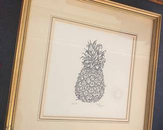 Signed and Numbered Pineapple Sketch