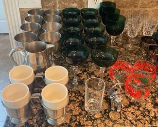 Assorted Pewter, Stemware and Kitchenware