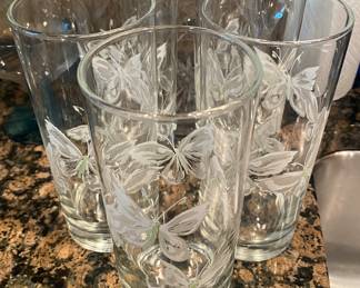 Mid-century Georges Briard Butterfly Kitchen Glasses