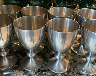Set of Salem Pewter Chalice Goblets