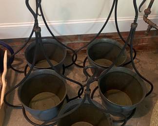 Metal Hanging Plant Holders with Planters