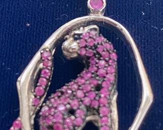 Sterling and Garnet Leopard