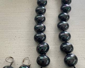 Hematite Necklace and Earrings