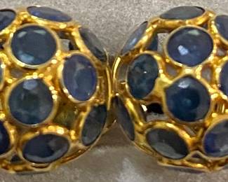 18K Gold Sapphire Earrings