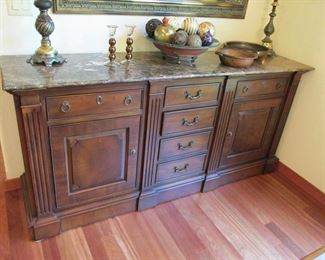Marble top sideboard