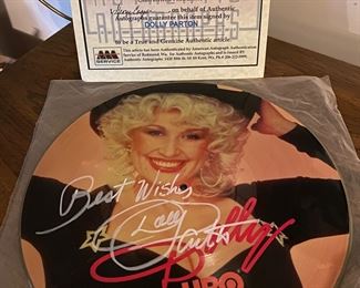 Signed Autographed Dolly Parton Picture Disc Vinyl Record Album 
