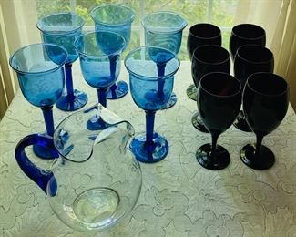 Montana Blue Glasses • Pitcher • Libbey Glasses 
