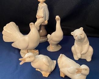 Lladros • Boy with Yacht • Ducks • Polar Bear • Peace Dove 