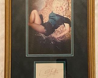 Iconic Dolly Parton Autographed Signed Paper Framed w/ Sexy Photo {approximately 20”x13.5”}