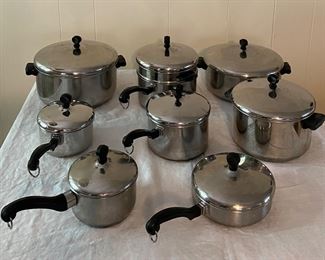 Vintage Farberware Aluminum Clad Stainless Pots & Pans 