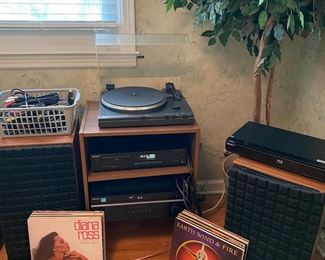 Vinyl Record Albums LP’s / Turntable / Receiver • LP’s selling individually • Very Nice HQ Heybrook HB3 Speakers Made In England 