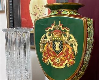 Hadeland Norway Willy Johansson “Atlantic” Art Glass Bubble Vase • Decorative Urn 