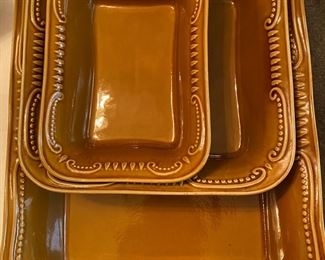 Set of 3 WorldWide Products Brown Bakeware (Oven, Freezer, Microwave, Dishwasher Safe)