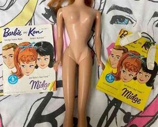 1962 Midge Doll, Barbie Tshirt, Small Barbie Catalogs