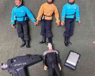 1974 Mego Original Star Trek 8 Action Figures, Phaser, Communicator More