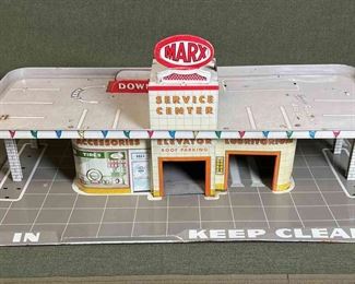 MARX Tin Gas Station Service Center Toy or Playset