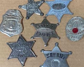 Vintage Junior Sheriff, Police and Sergeant Metal Badges