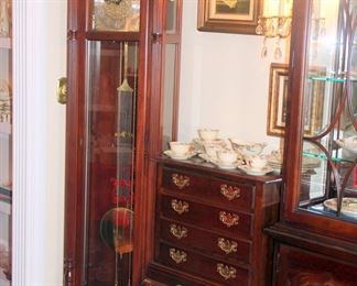 Howard Miller Grandfather Clock, Silverware Chest