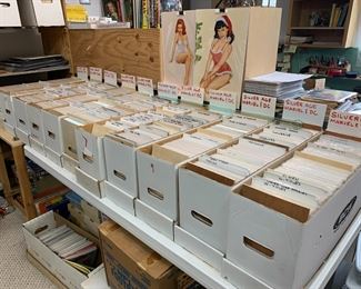 Boxes of Marvel and DC comics. Silver Age and some Bronze.