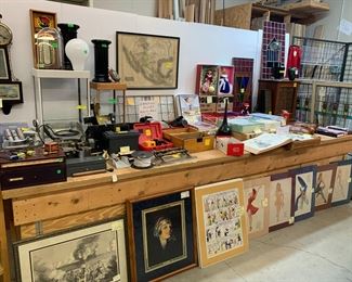 Civil War Engraving, Coin Counting Machines, Barbie Dolls, 1814 map of Spanish North America. Stained Glass, New Haven Banjo Wall Clock, Remington Wall Thermometer