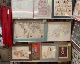 1912 proofs for Newspaper comic strips, printed on better paper than newsprint and sent to suscribing newsrooms to get colors straight. Also more Plats and Varga WW2 prints and some art deco calander girls.