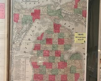1899 Michigan Counties Map/plat 