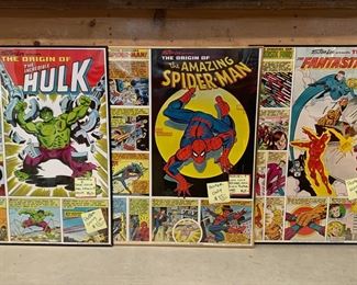 Marvel/Coca Cola "Origins" posters. Grocery store giveaways from 1980