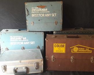 Assorted Vintage Storage Cases Contents