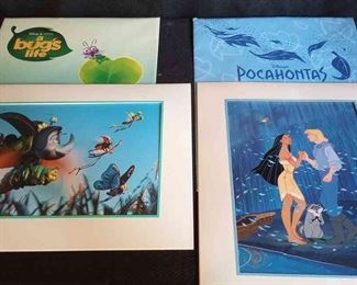 Vintage Collectable Disney Lithographs Pocahontas Bugs Life