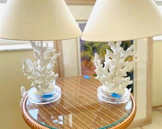 lamps faux coral bedside