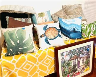 assorted throw pillows