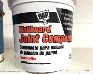 misc opened and partial paint, stains, chemicals, caulk, etc. 