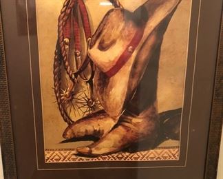 Framed western print