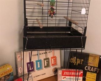 Great mid-century bird cage on hairpin legs
